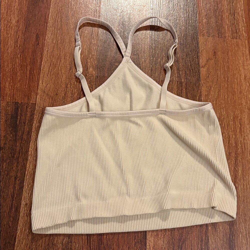Colsie Cream Ribbed Top - Picture 2 of 3